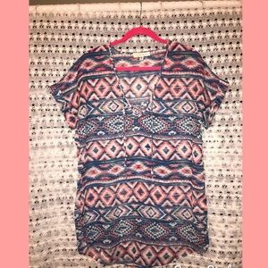 Sheer tribal print swim cover up